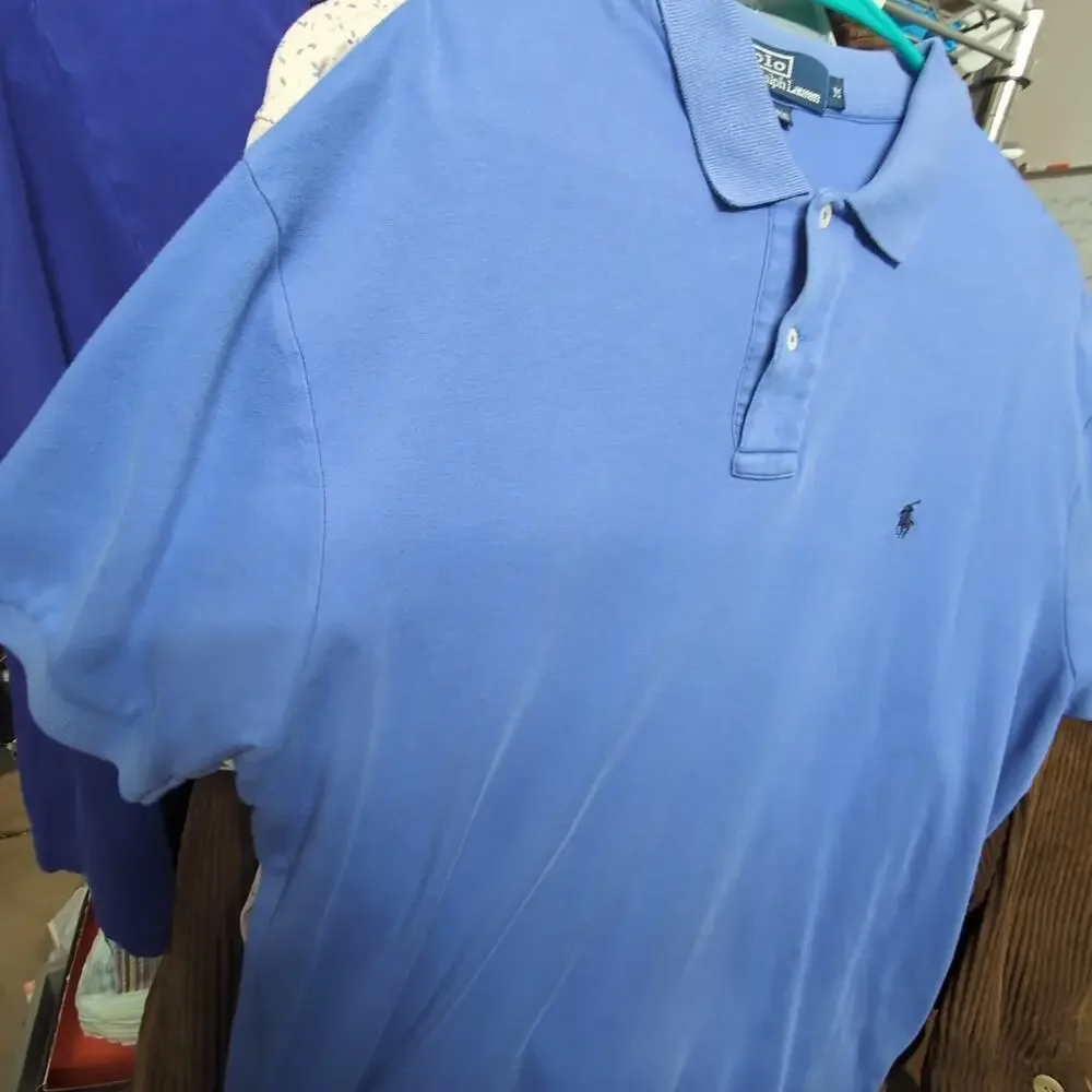 Ralph Lauren Blue Cotton Short Sleeve Polo Men Large